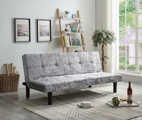 Single crush velvet sofa bed - single,