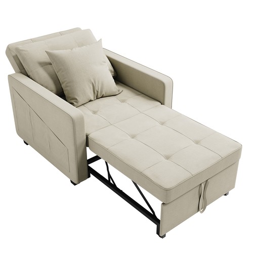 Cream single sofa bed - 3-in-1,